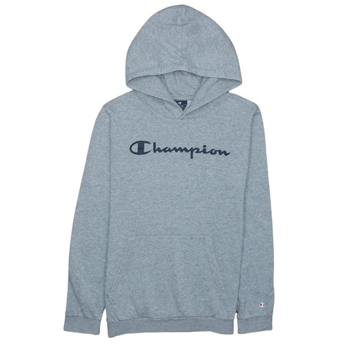 Champion Boys Grey Pullover Hoodie XL 13-14 Years Cotton Blend Logo Sweatshirt