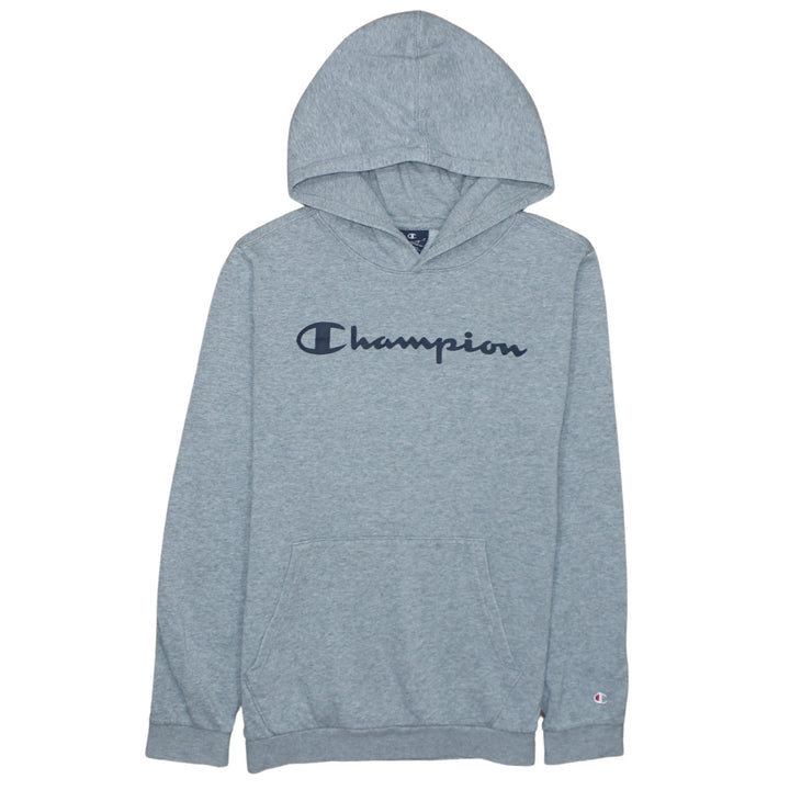 Champion Boys Grey Pullover Hoodie XL 13-14 Years Cotton Blend Logo Sweatshirt