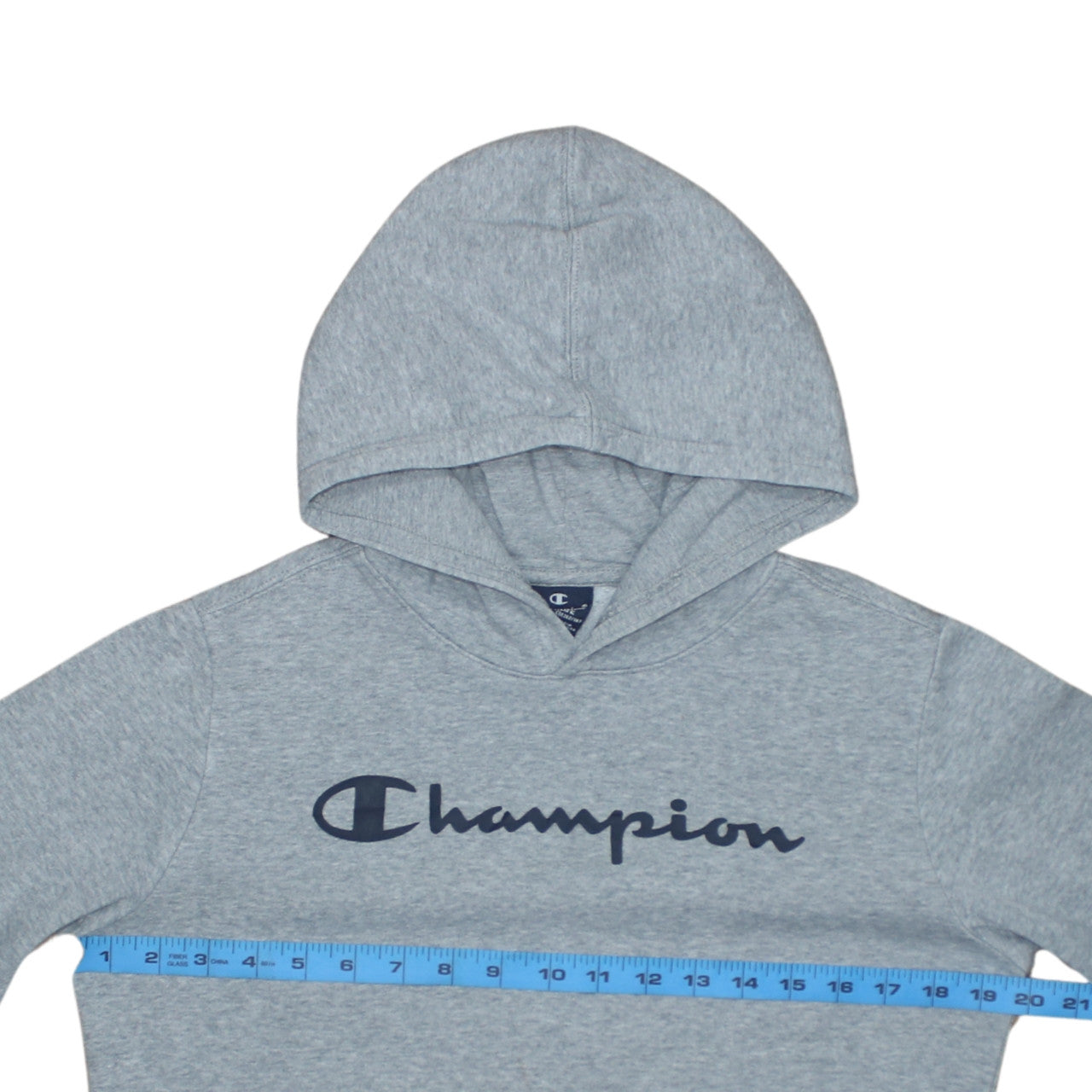 Champion Boys Grey Pullover Hoodie XL 13-14 Years Cotton Blend Logo Sweatshirt