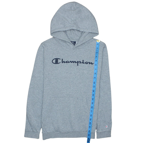 Champion Boys Grey Pullover Hoodie XL 13-14 Years Cotton Blend Logo Sweatshirt