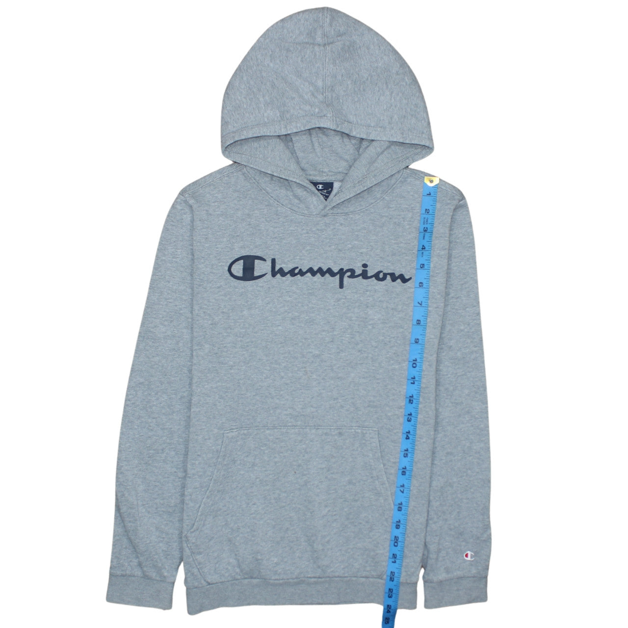 Champion Boys Grey Pullover Hoodie XL 13-14 Years Cotton Blend Logo Sweatshirt