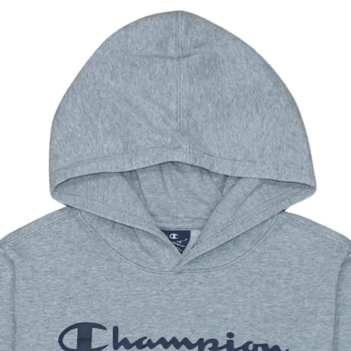 Champion Boys Grey Pullover Hoodie XL 13-14 Years Cotton Blend Logo Sweatshirt