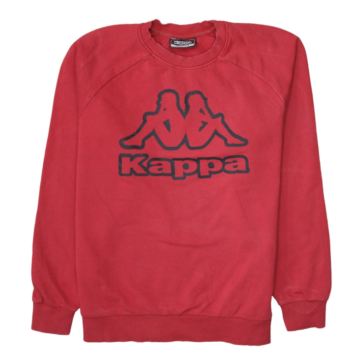 Kappa Mens Red Logo Pullover Sweatshirt Medium Crew Neck