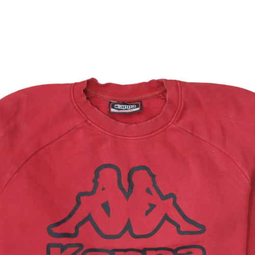 Kappa Mens Red Logo Pullover Sweatshirt Medium Crew Neck