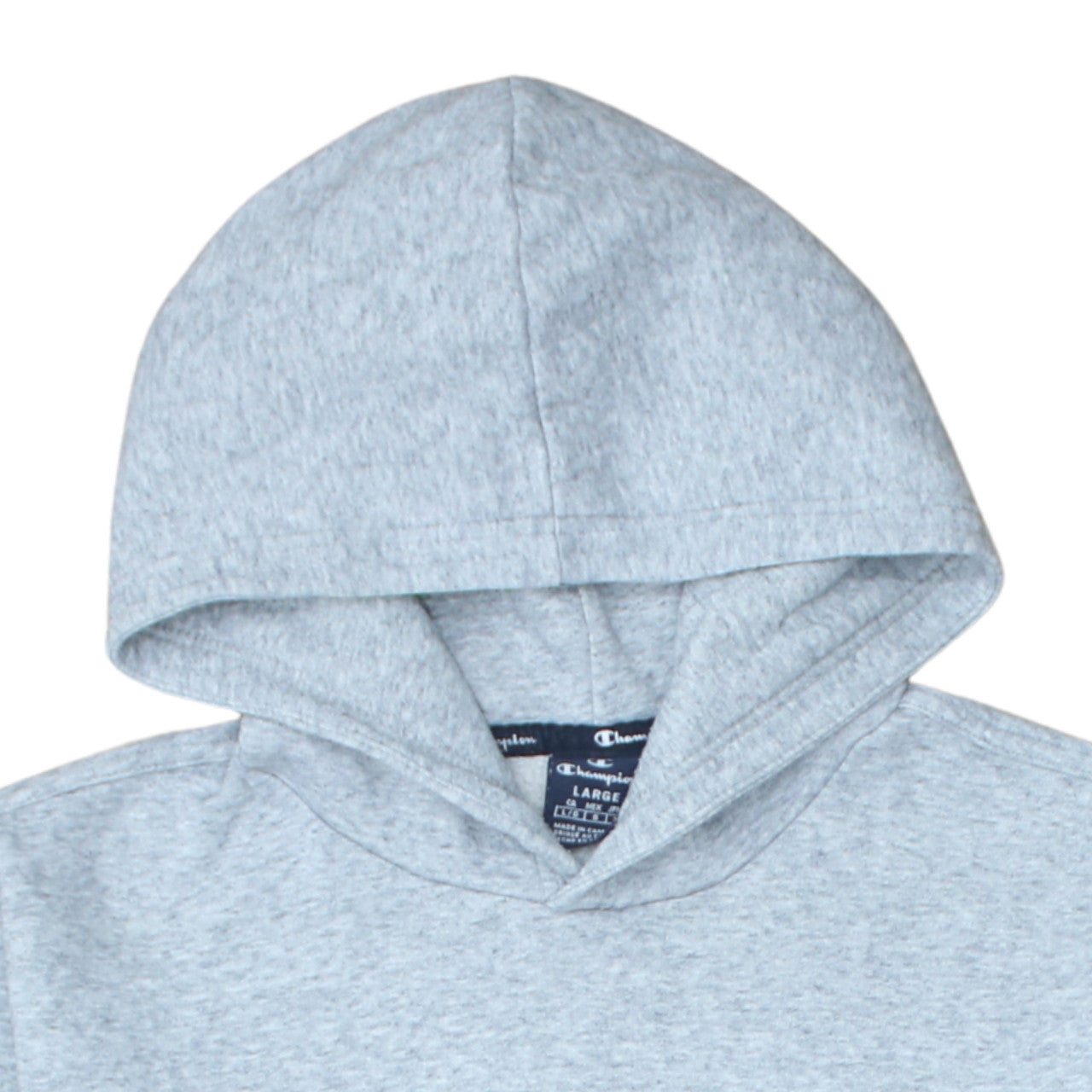 Champion Men Grey Pullover Hoodie L Regular Fleece Sports Logo