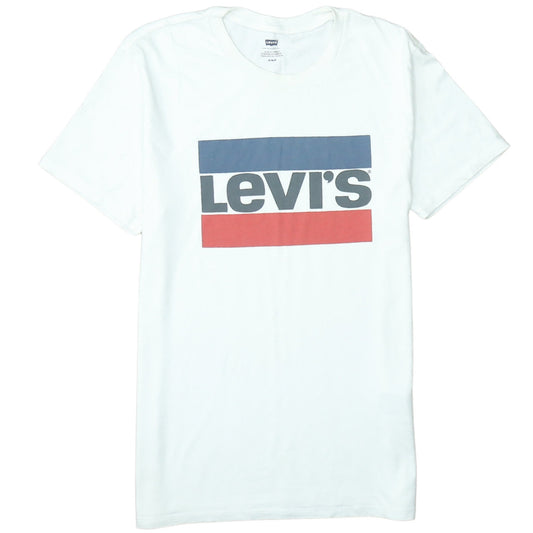 Levi’s Men’s White Logo Short Sleeve Crew Neck Cotton T-Shirt M