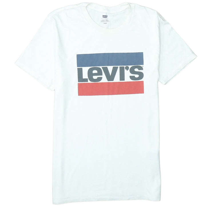 Levi’s Men’s White Logo Short Sleeve Crew Neck Cotton T-Shirt M
