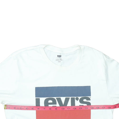 Levi’s Men’s White Logo Short Sleeve Crew Neck Cotton T-Shirt M