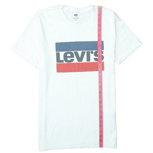 Levi’s Men’s White Logo Short Sleeve Crew Neck Cotton T-Shirt M