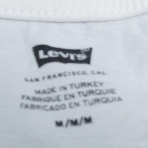 Levi’s Men’s White Logo Short Sleeve Crew Neck Cotton T-Shirt M