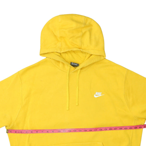 Nike Mens Yellow Pullover Hoodie XL Regular Fit Cotton Blend