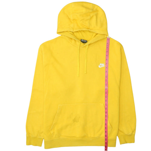 Nike Mens Yellow Pullover Hoodie XL Regular Fit Cotton Blend