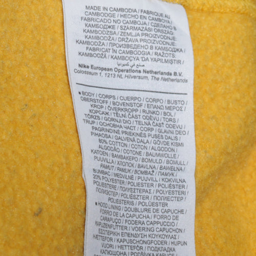 Nike Mens Yellow Pullover Hoodie XL Regular Fit Cotton Blend