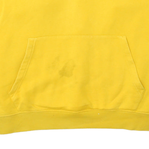 Nike Mens Yellow Pullover Hoodie XL Regular Fit Cotton Blend