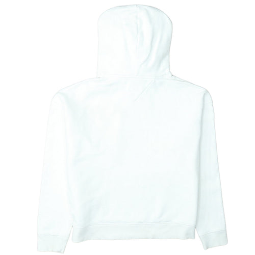 Tommy Jeans Women White Cotton Hooded Pullover Sweatshirt M