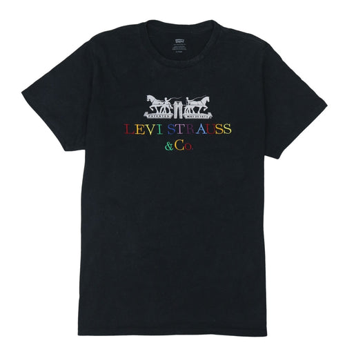 Levi's Men Black XL Graphic Logo Embroidered Cotton T-Shirt