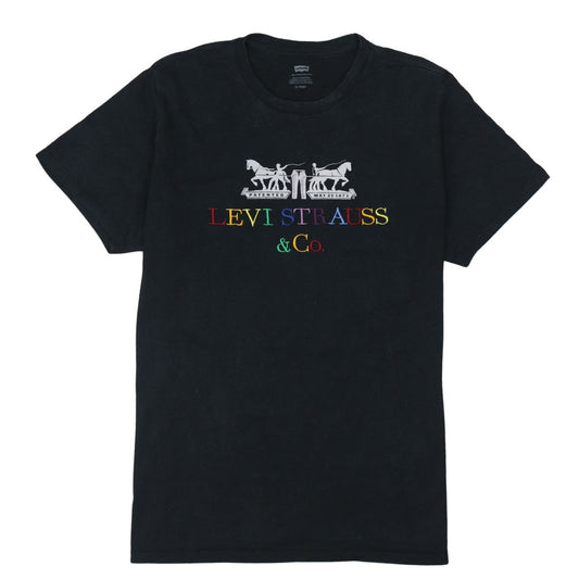 Levi's Men Black XL Graphic Logo Embroidered Cotton T-Shirt