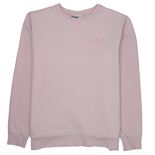 Fila Women Pink Crew Neck Pullover Sweatshirt XL Cotton Blend