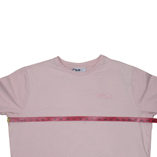 Fila Women Pink Crew Neck Pullover Sweatshirt XL Cotton Blend
