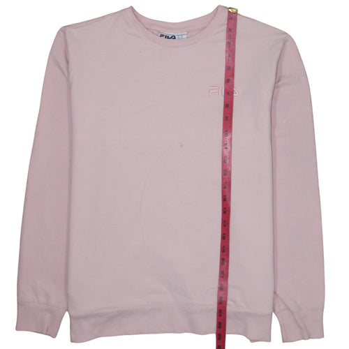 Fila Women Pink Crew Neck Pullover Sweatshirt XL Cotton Blend