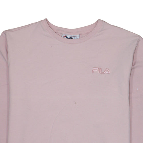 Fila Women Pink Crew Neck Pullover Sweatshirt XL Cotton Blend