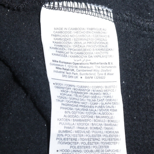 Nike Men's Black Pullover Hoodie Large Logo Fleece Sweatshirt