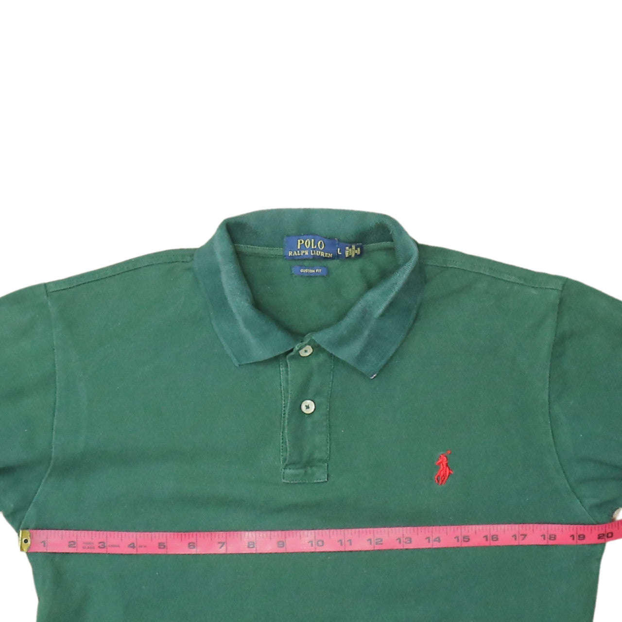 Ralph Lauren Men's Green Custom Fit Polo Shirt Size L