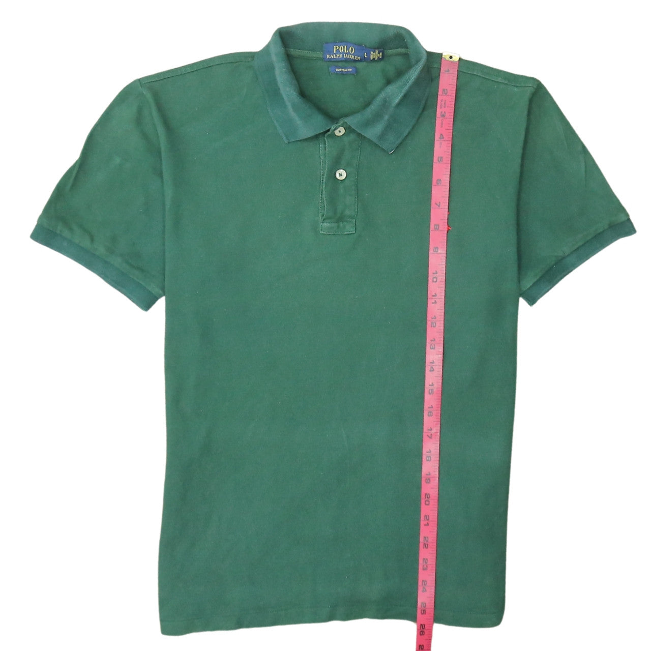 Ralph Lauren Men's Green Custom Fit Polo Shirt Size L