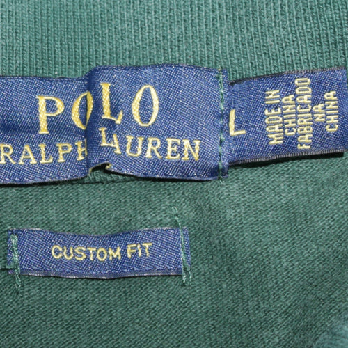 Ralph Lauren Men's Green Custom Fit Polo Shirt Size L