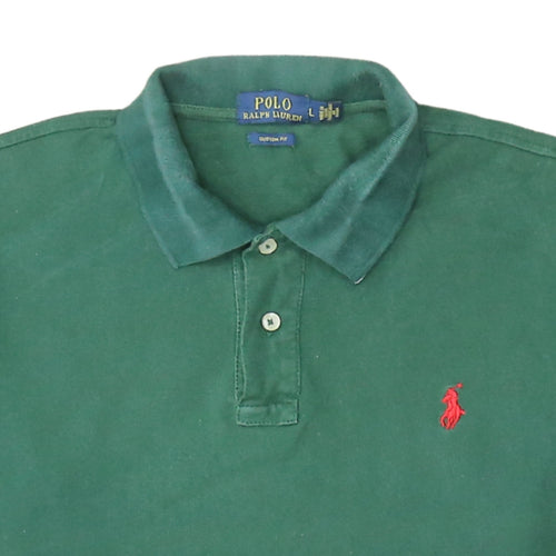 Ralph Lauren Men's Green Custom Fit Polo Shirt Size L