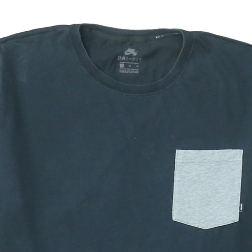 Nike Men’s Black Dri-FIT XL Short Sleeve Colourblock Pocket T-Shirt