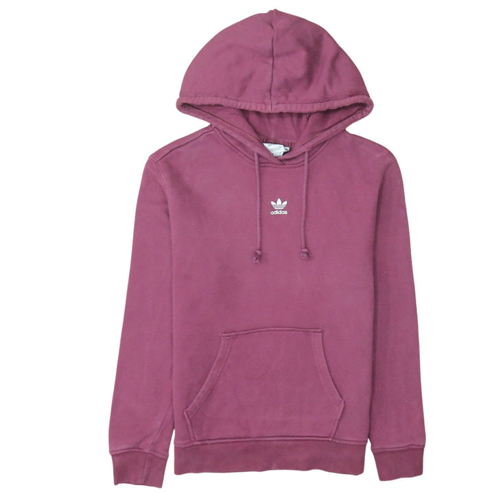 Adidas Womens Burgundy Hoodie UK 8 Pullover Cotton Casual Sweatshirt