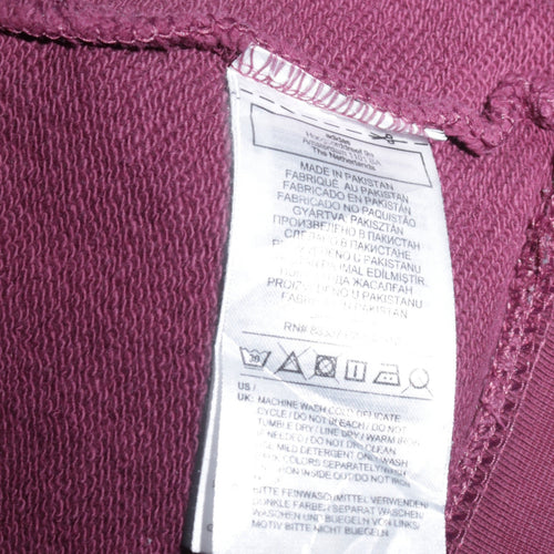 Adidas Womens Burgundy Hoodie UK 8 Pullover Cotton Casual Sweatshirt