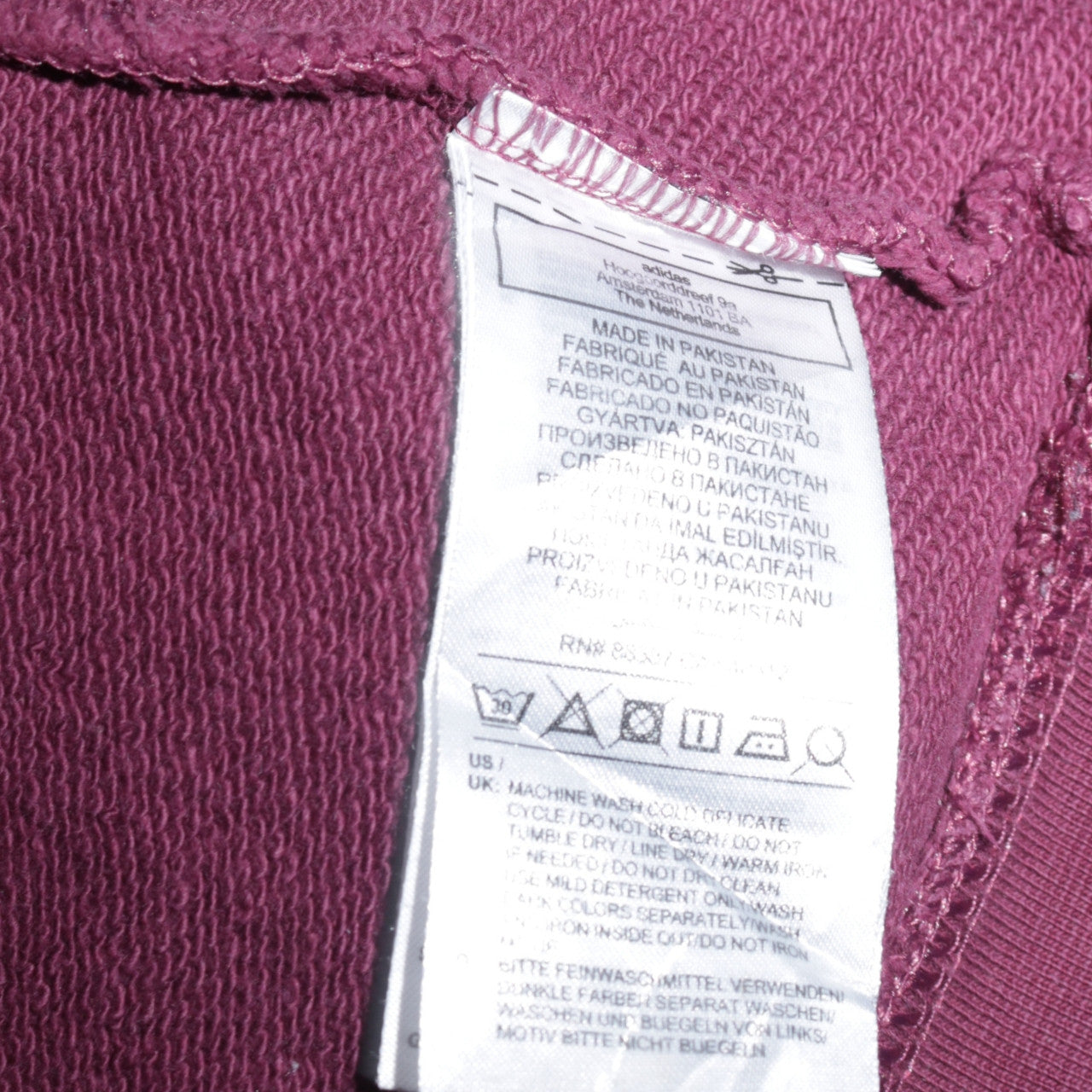 Adidas Womens Burgundy Hoodie UK 8 Pullover Cotton Casual Sweatshirt