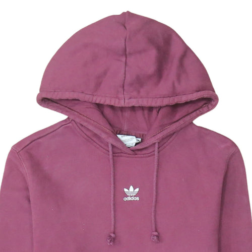 Adidas Womens Burgundy Hoodie UK 8 Pullover Cotton Casual Sweatshirt