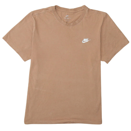 Nike Men's Beige Cotton Crew Neck Short Sleeve T-Shirt Size M