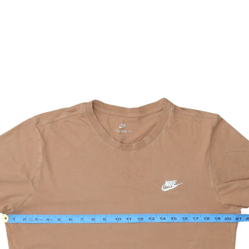 Nike Men's Beige Cotton Crew Neck Short Sleeve T-Shirt Size M