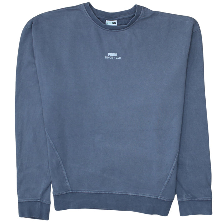 Puma Men's Blue Crew Neck Sweatshirt Size S Pullover Logo