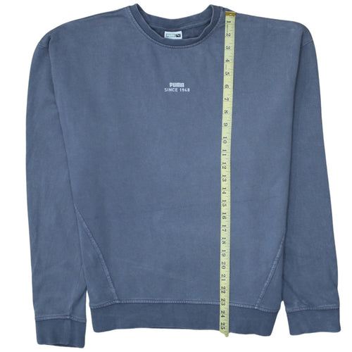 Puma Men's Blue Crew Neck Sweatshirt Size S Pullover Logo