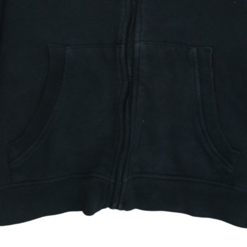 Champion Boys Black Full Zip Hoodie Size L Cotton Blend Drawstring