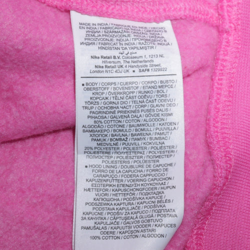 Nike Womens Pink Pullover Hoodie Small Cotton Blend Casual