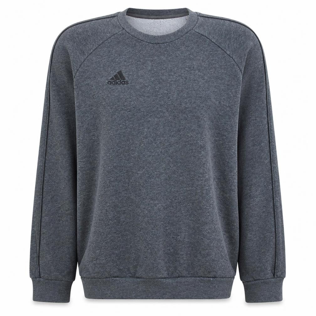 Front view of Adidas Men’s Grey Crew Neck Fleece Sweatshirt L Regular Fit