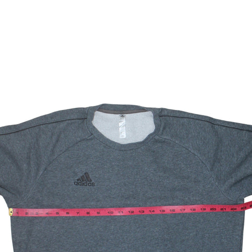 Adidas Men’s Grey Crew Neck Fleece Sweatshirt L Regular Fit