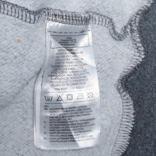 Adidas Men’s Grey Crew Neck Fleece Sweatshirt L Regular Fit