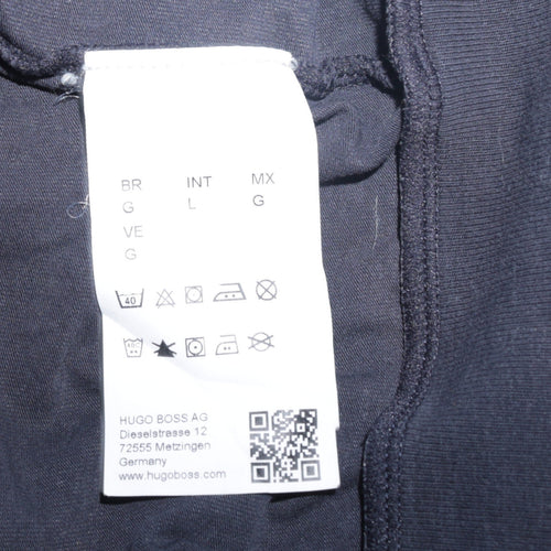 Hugo Boss Men's Blue Full Zip Collared Sweatshirt Size L