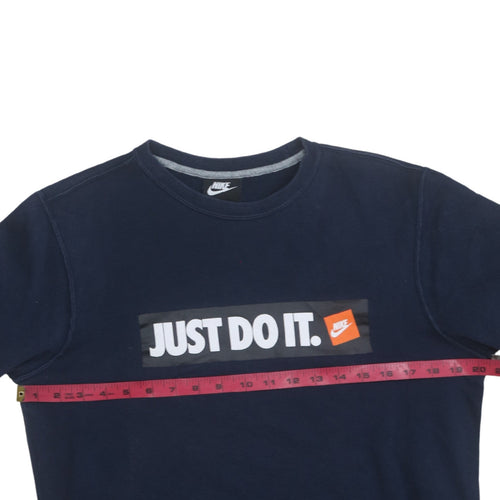 Nike Men's Blue Just Do It Crew Neck Pullover Sweatshirt Size S