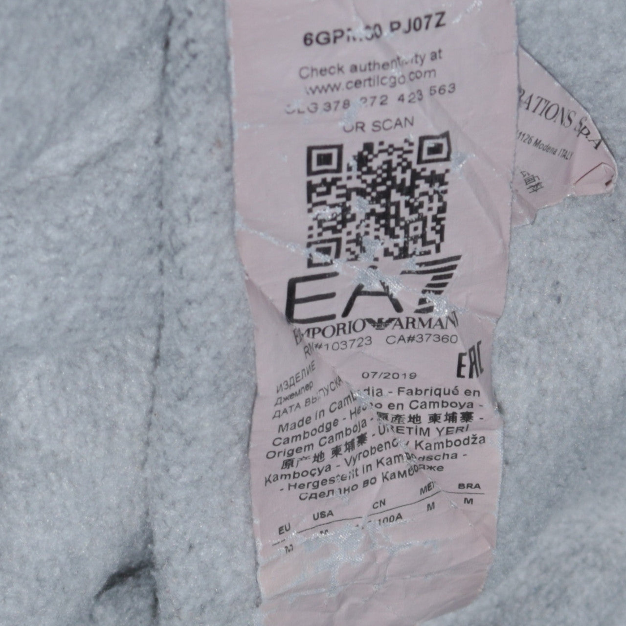 Emporio Armani EA7 Mens Black Pullover Hoodie Size M Graphic Logo Fleece