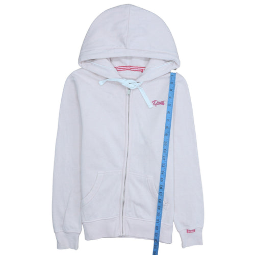 Diesel Unisex White Full Zip Hoodie M Cotton Fleece