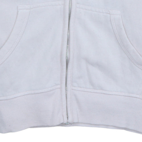 Diesel Unisex White Full Zip Hoodie M Cotton Fleece