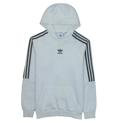 Adidas Men’s White Pullover Hoodie Small Regular Fit Fleece